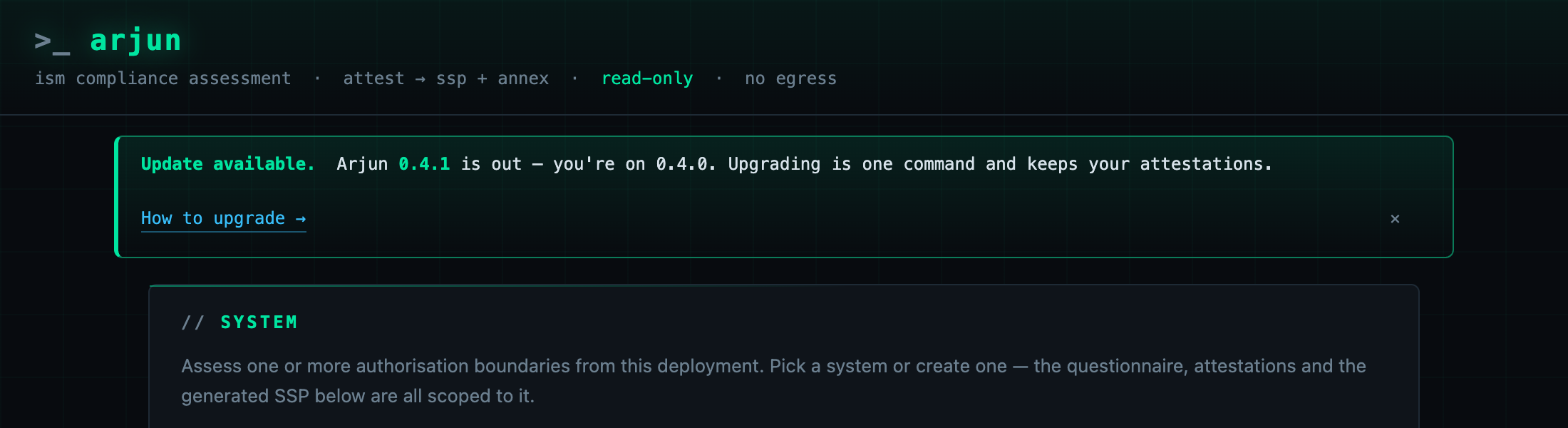The in-app update prompt showing a newer version is available